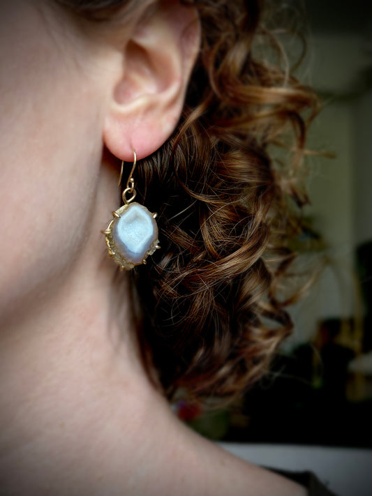 14k Gold Geode Earrings