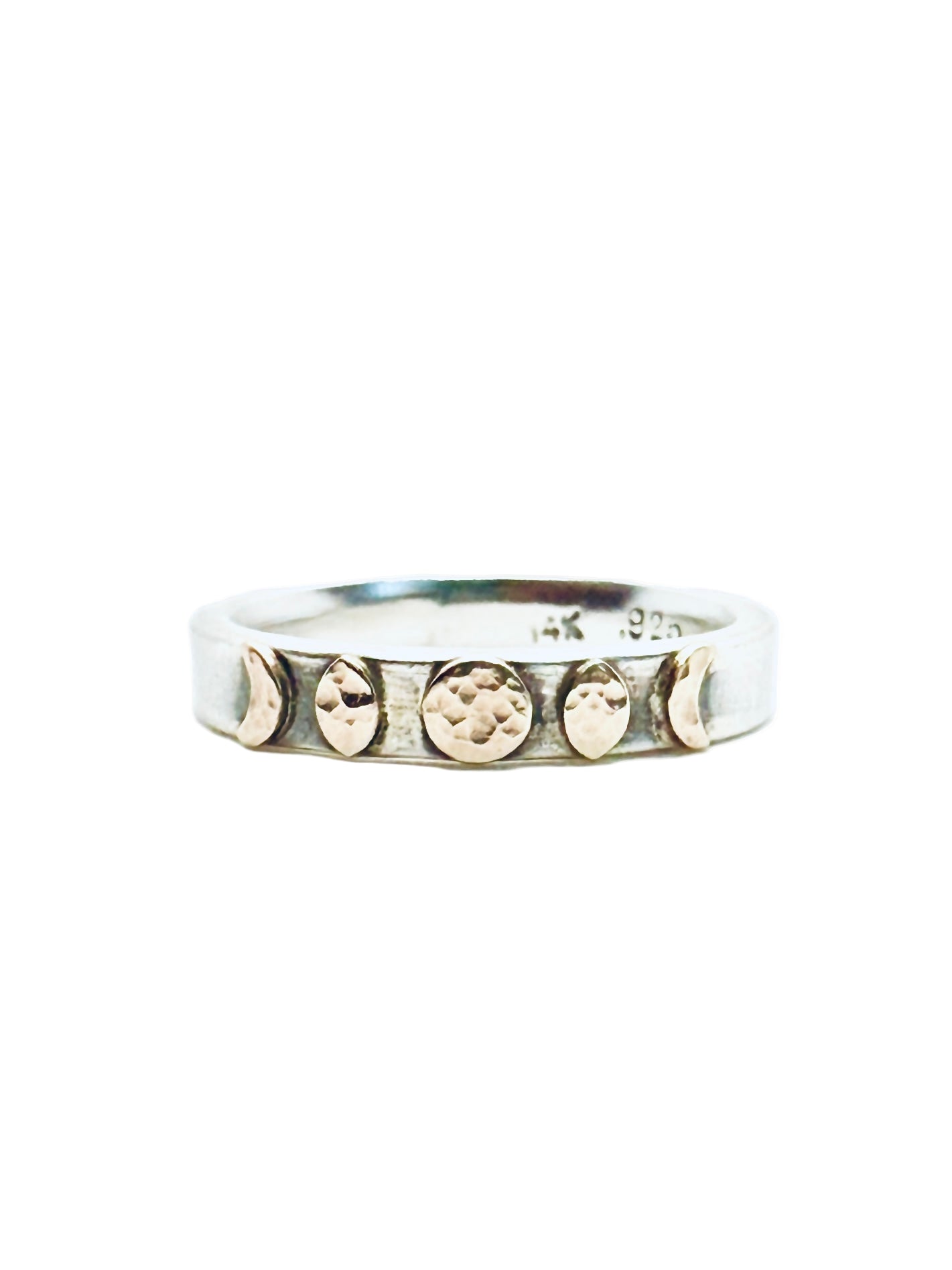 Moon Phase Band Ring in 14k Gold and Sterling Silver – Alison Morse