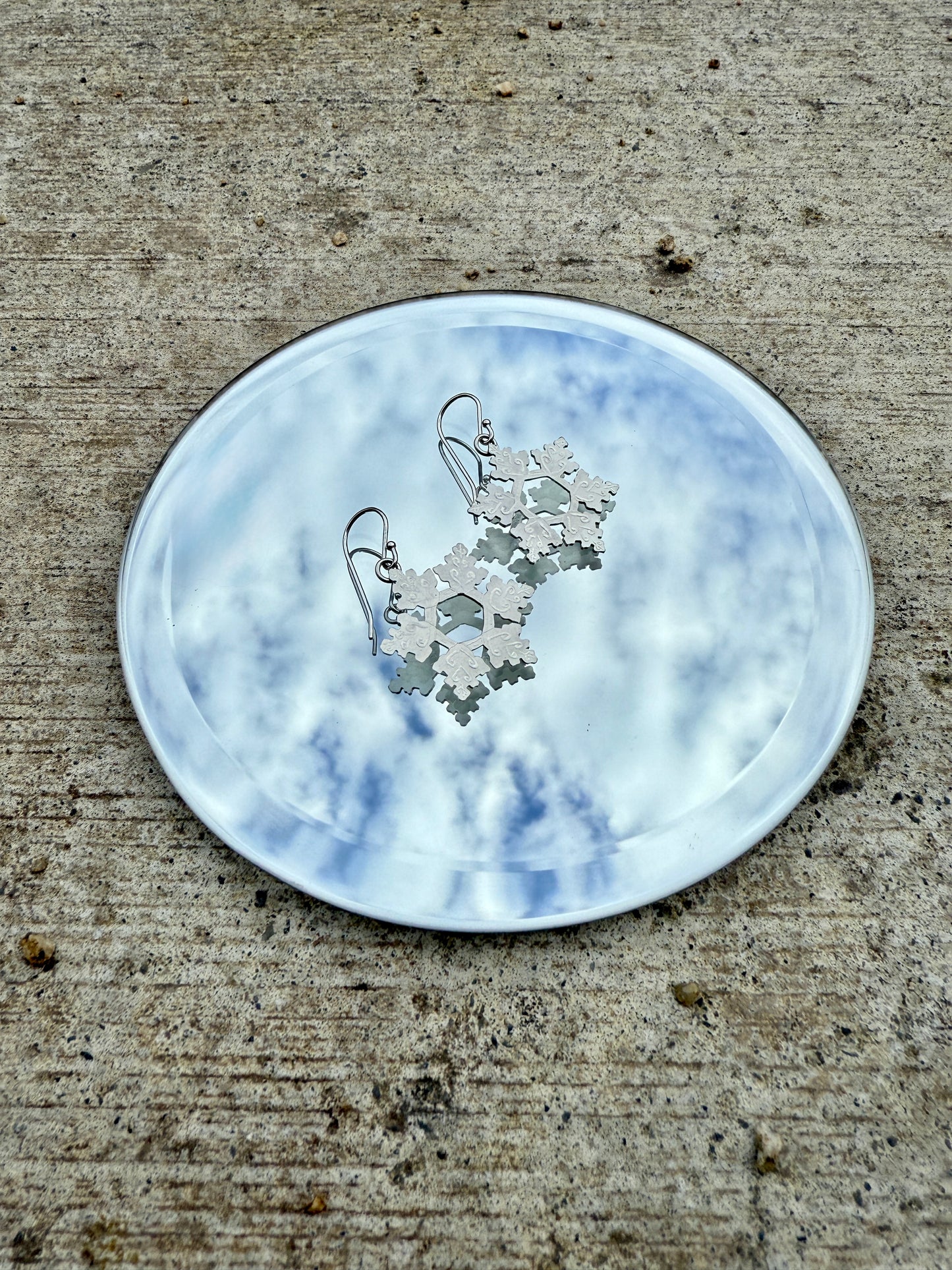 Snowflake Earrings in Sterling Silver