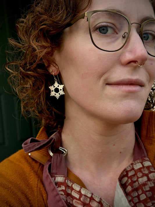 Snowflake Earrings in Sterling Silver