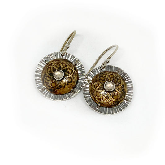 Small Labradorite Shield Earrings