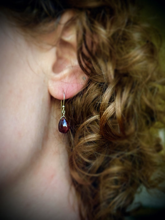 Garnet Drop Earrings