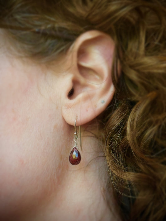 Garnet Drop Earrings