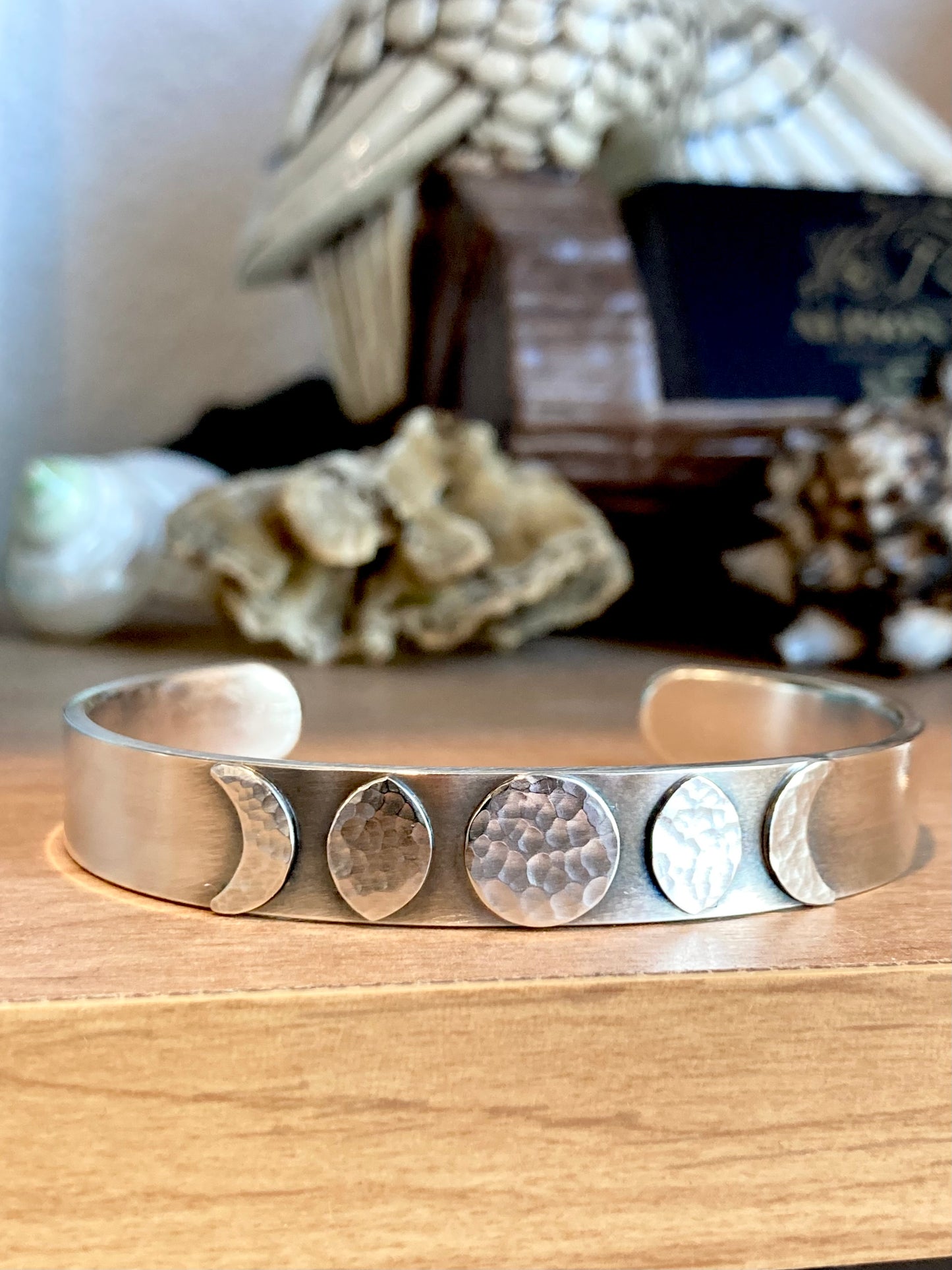 Moon Phase Cuff Bracelet in Sterling Silver