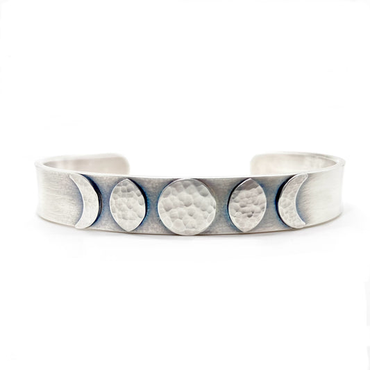 Moon Phase Cuff Bracelet in Sterling Silver