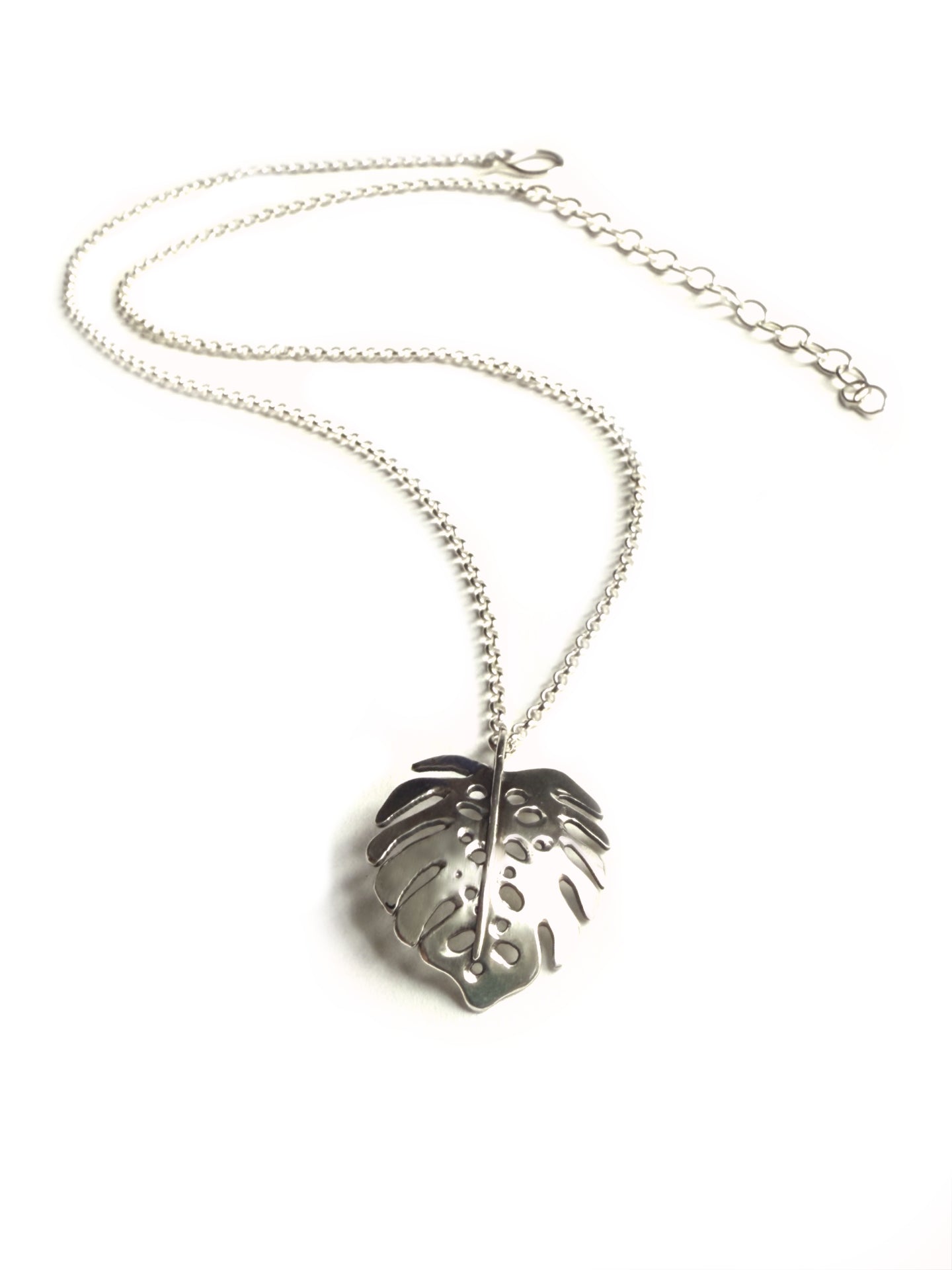 Monstera Necklace in Sterling Silver