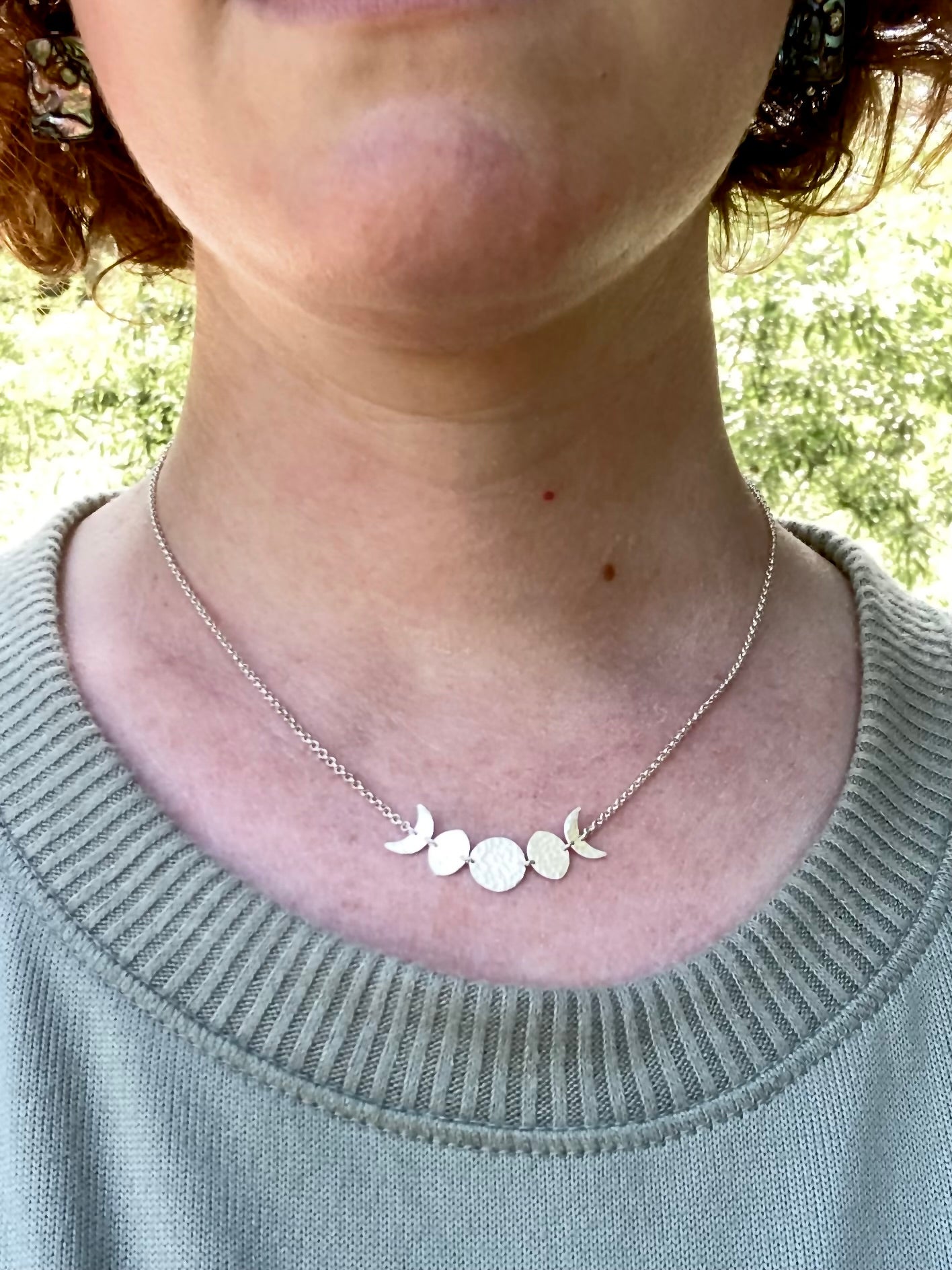 Moon Phase Necklace in Sterling Silver