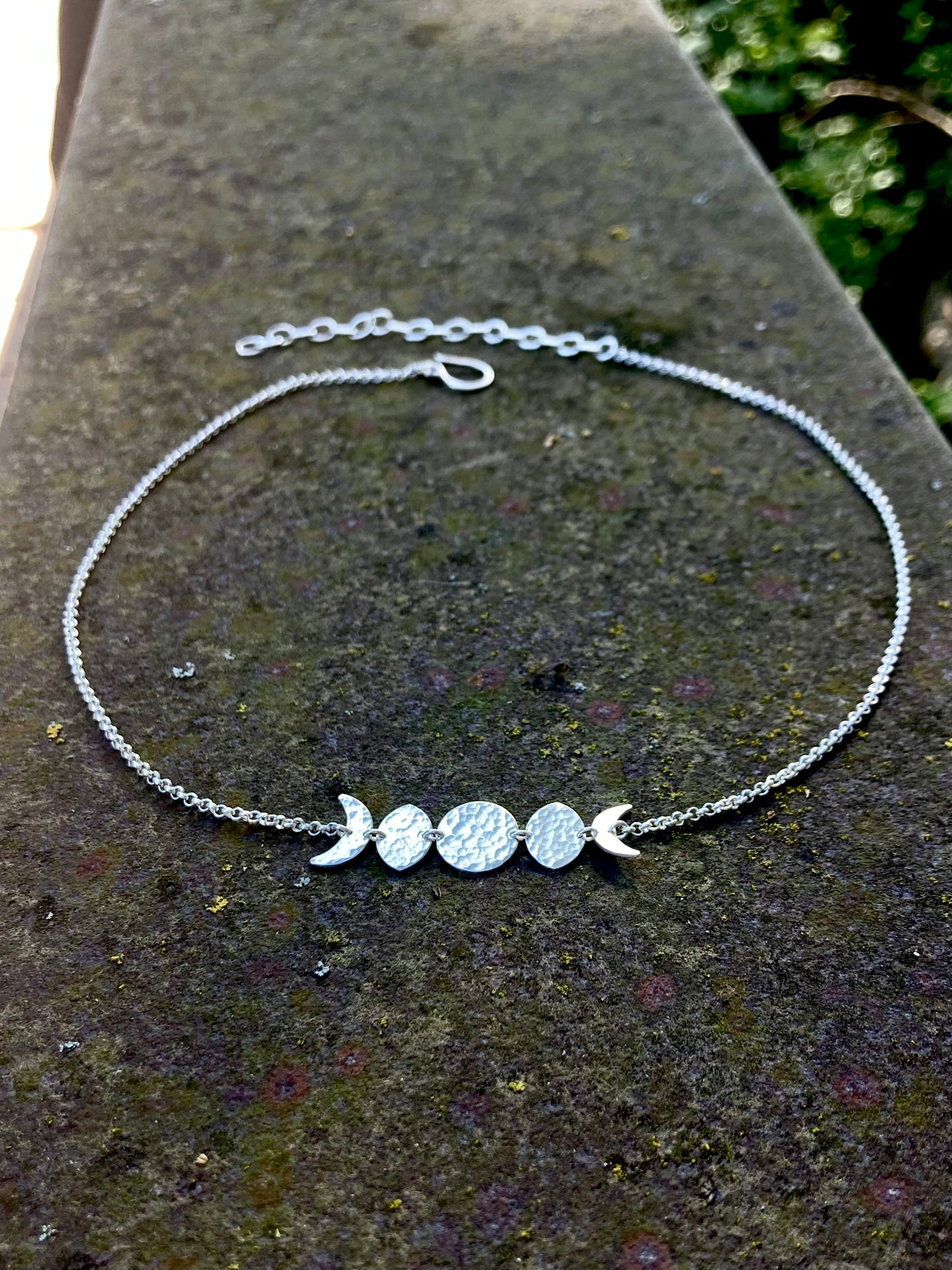 Moon Phase Necklace in Sterling Silver