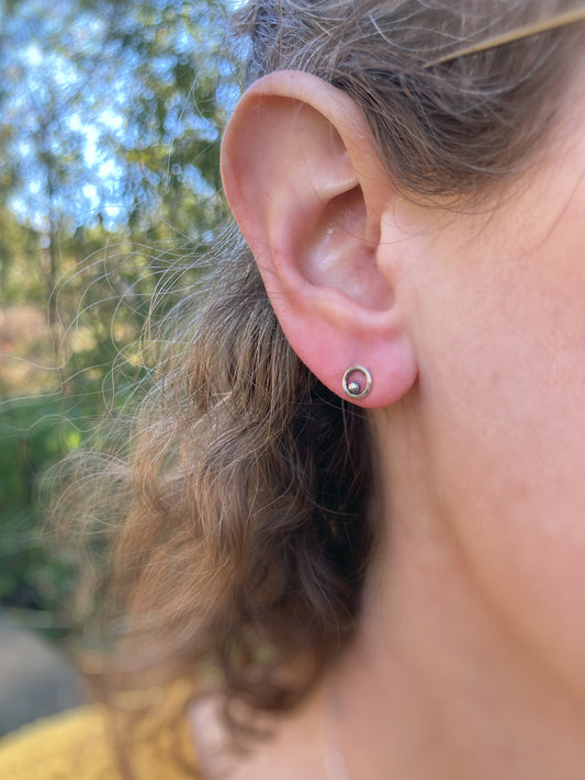 Sterling Silver Orbit Stud Earrings