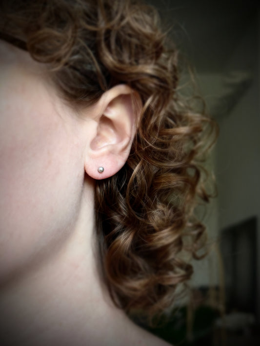 Grey Pearl Stud Earrings