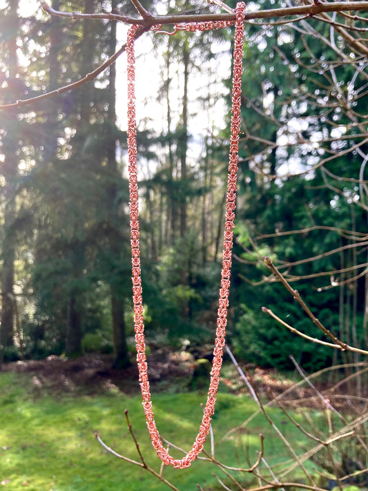 Delicate Byzantine Chainmaille Necklace in Copper