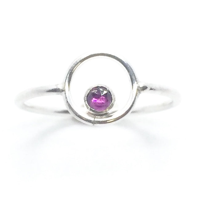 Rhodolite Garnet Orbit Ring