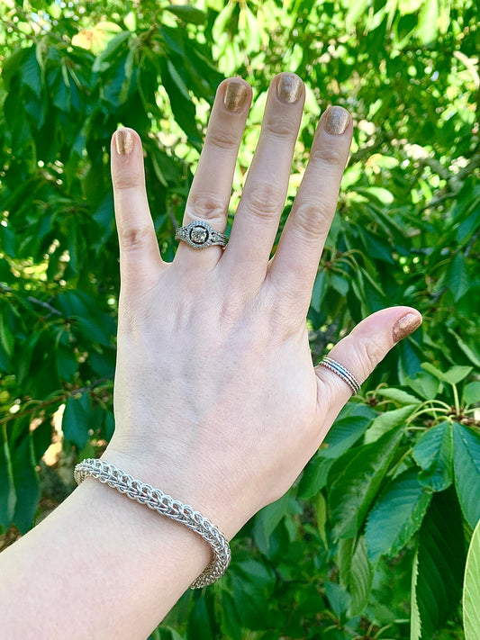 Foxtail Chainmaille Bracelet in Sterling Silver