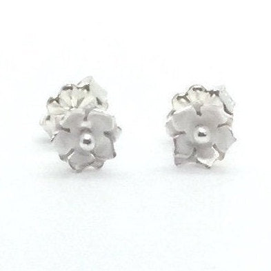 Sterling Silver Floral Stud Earrings
