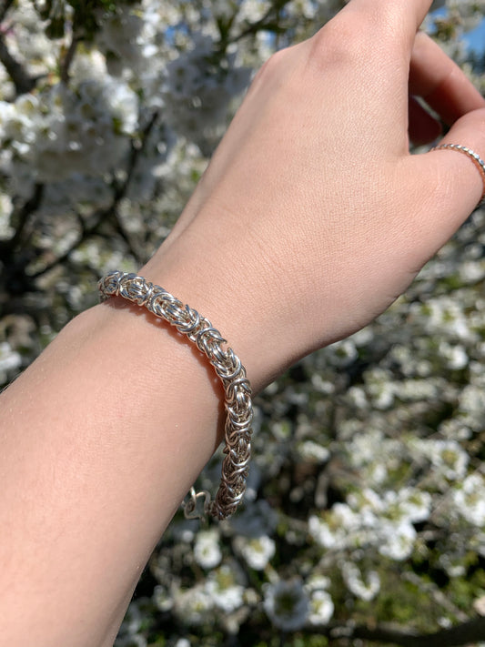 Byzantine Chainmaille Bracelet in Silver