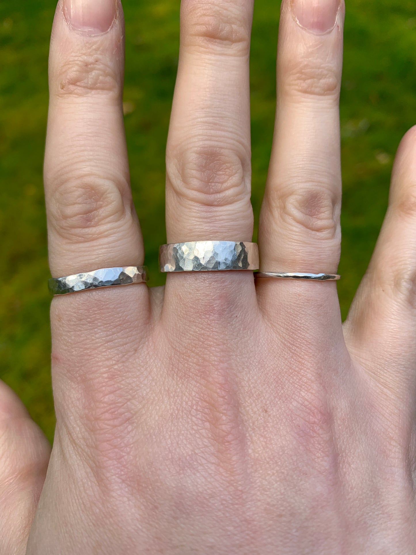 1.3mm Hammered Band Ring in Sterling Silver