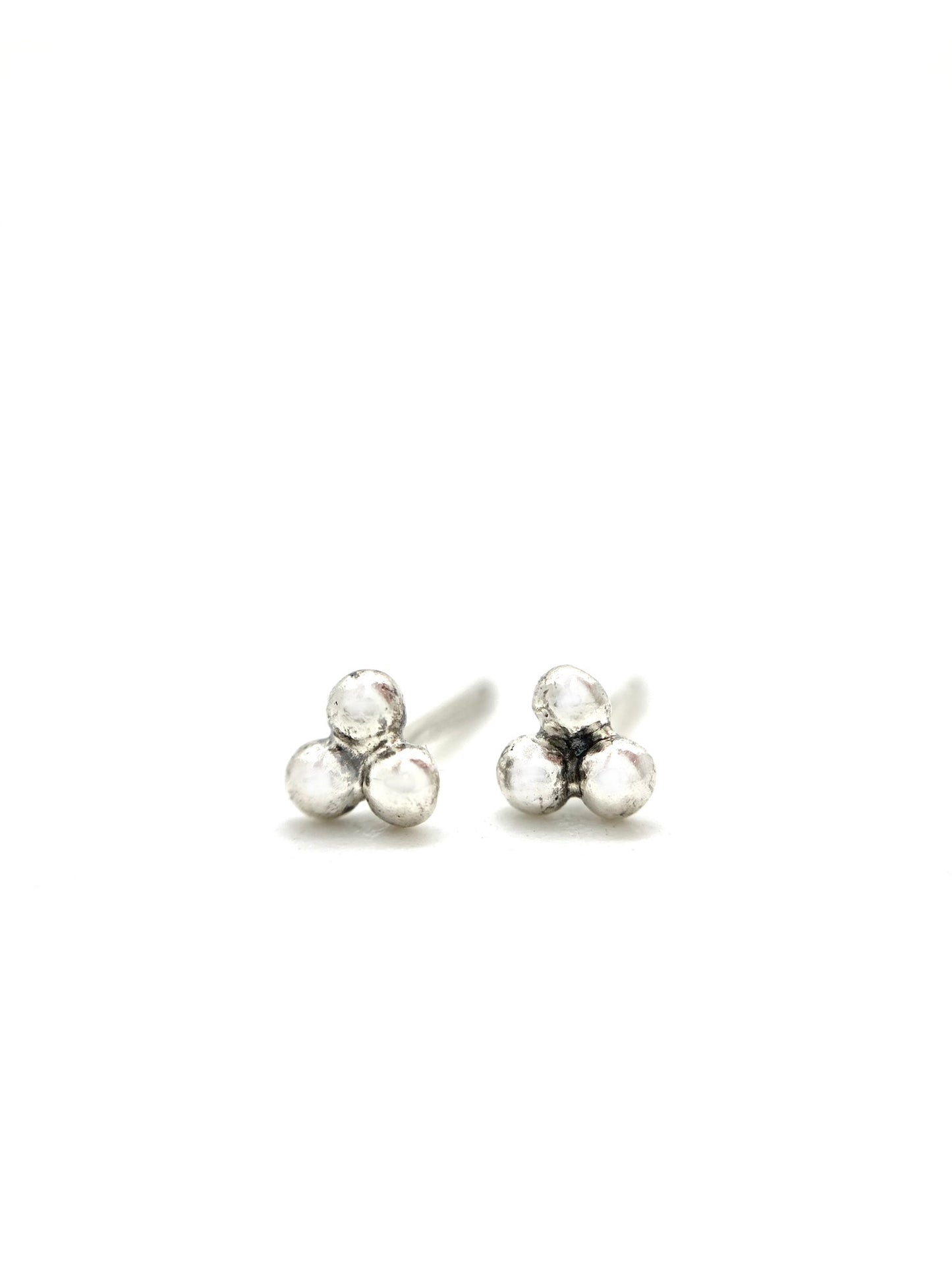 Tri-Ball Studs in Sterling Silver