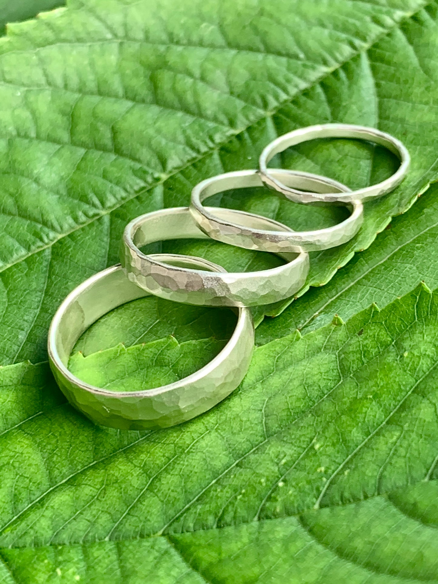 5mm Hammered Band Ring in Sterling Silver