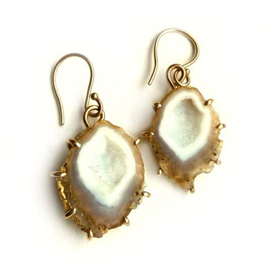 14k Gold Geode Earrings