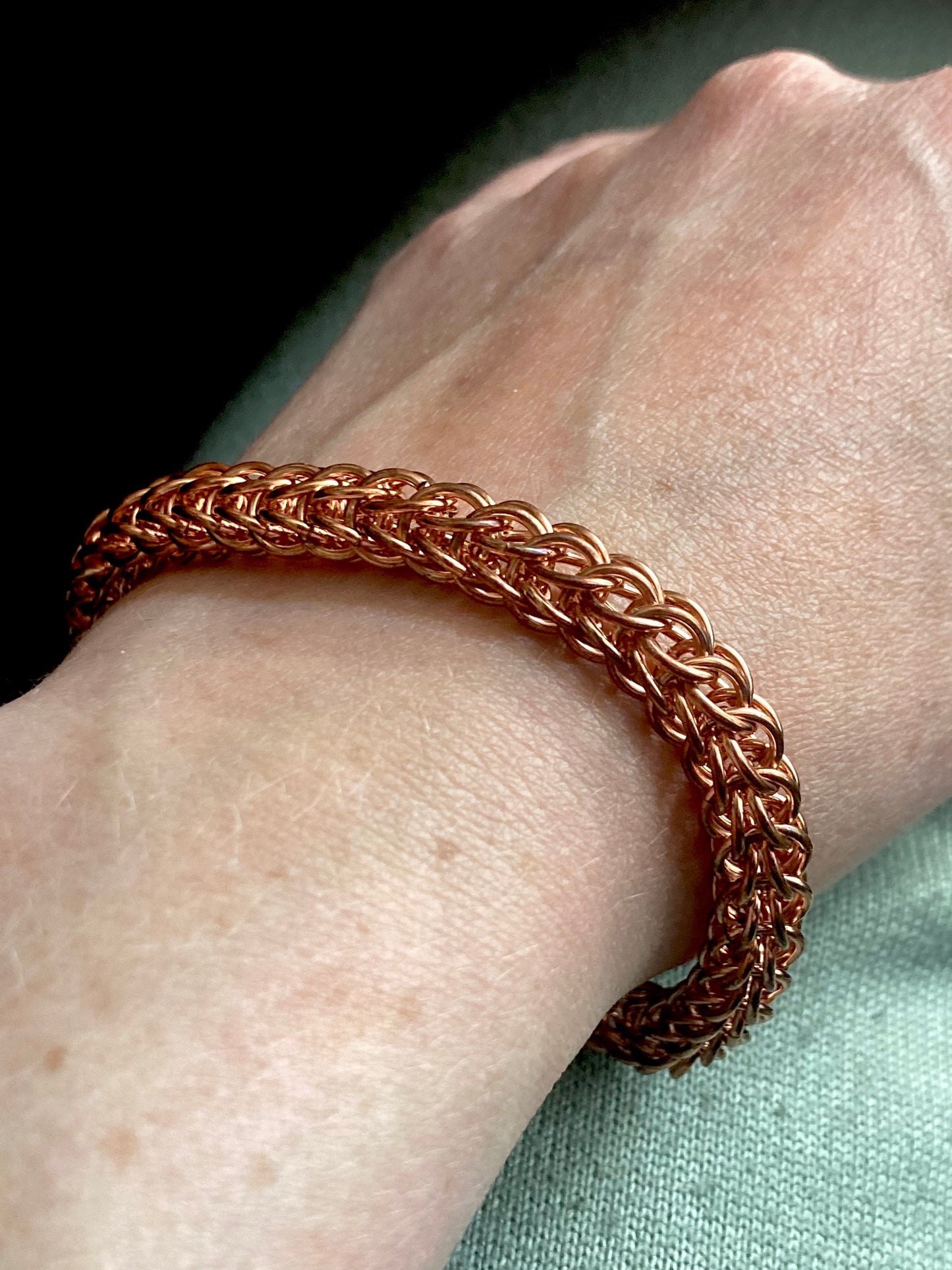 Chunky Foxtail Chainmaille Bracelet in Copper
