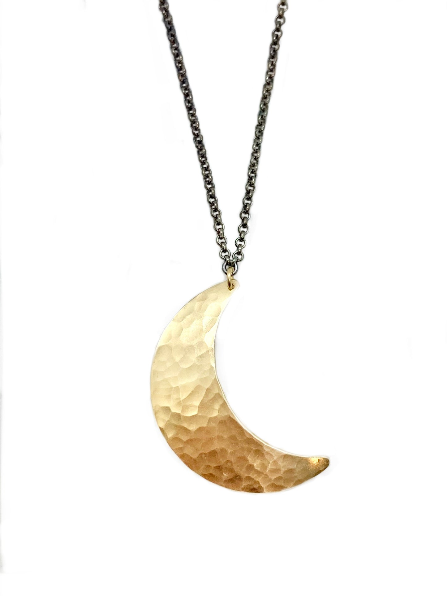 Crescent Moon Necklace in Brass | Moon Phase Necklace