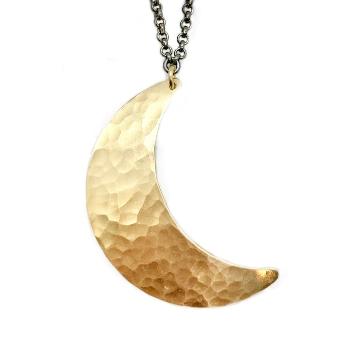 Crescent Moon Necklace in Brass | Moon Phase Necklace – Alison Morse