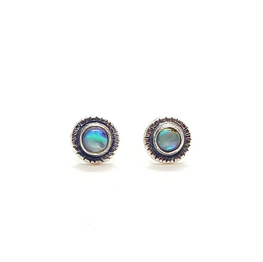 Abalone Stud Earrings in Sterling Silver