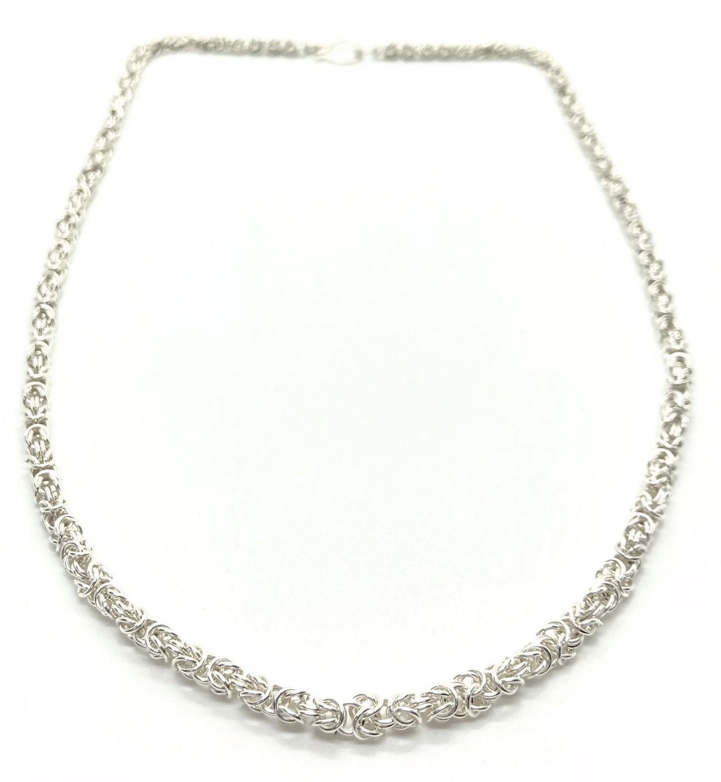 Delicate Byzantine Chainmaille Necklace in Silver at Heal