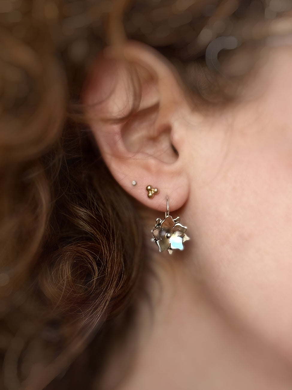 Flower Earrings in Sterling Silver