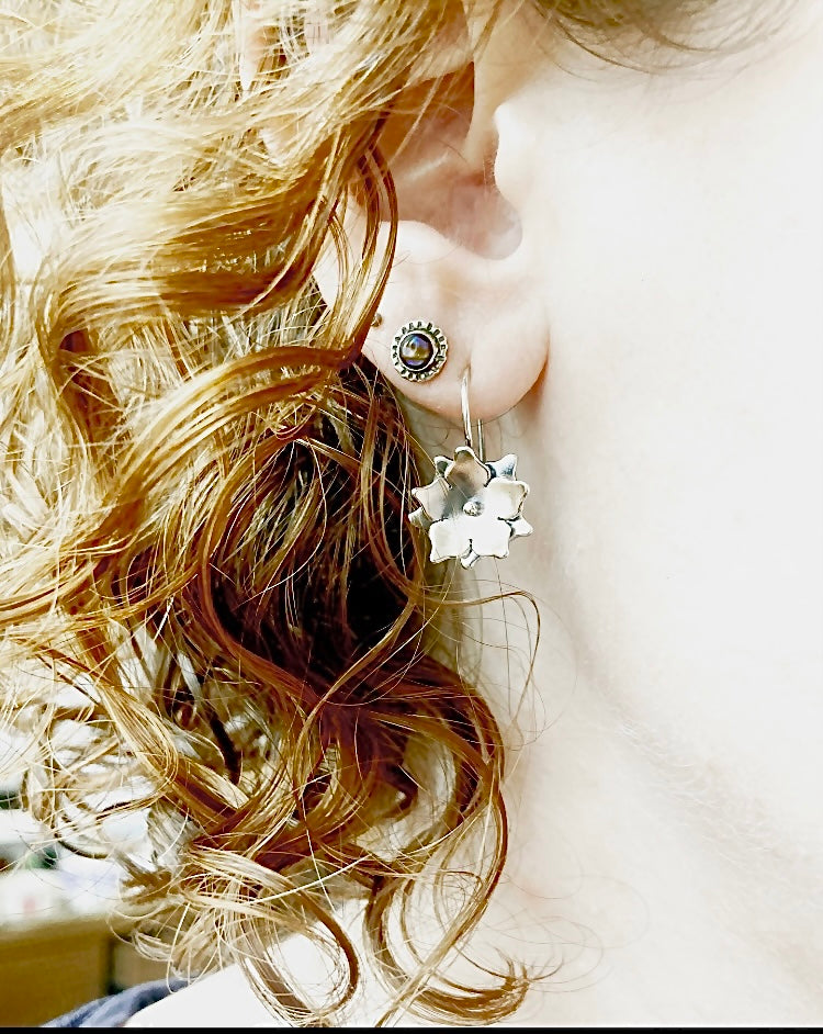 Flower Earrings in Sterling Silver