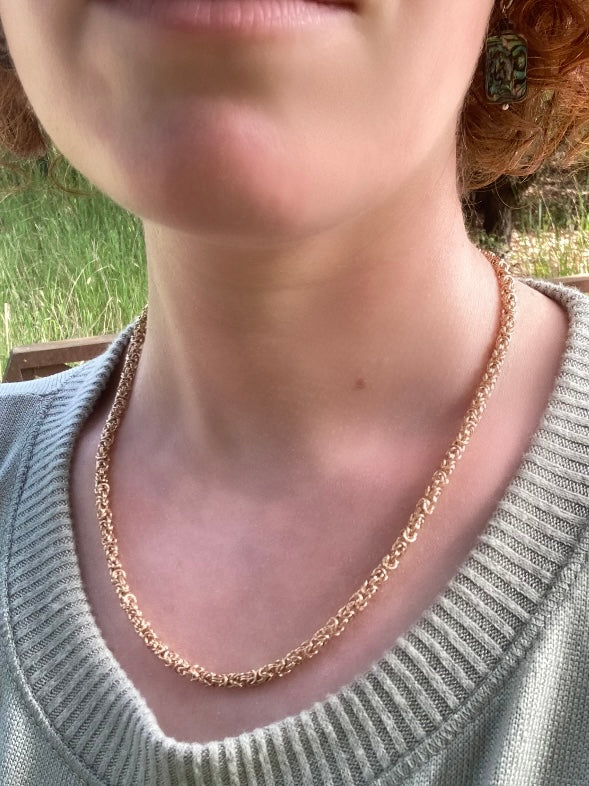 Delicate Byzantine Chainmaille Necklace in 14K Gold Fill