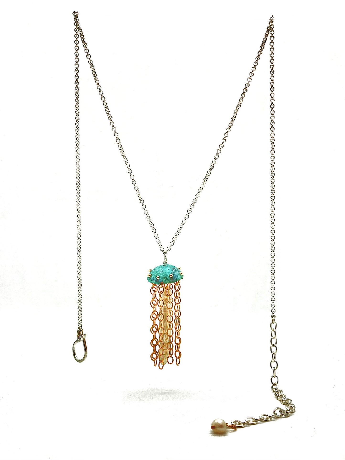 Green Copper Jellyfish Necklace