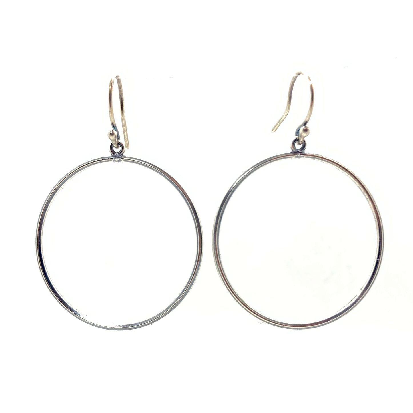 New Moon Hoop Earrings in Sterling Silver | Moon Phase Earrings