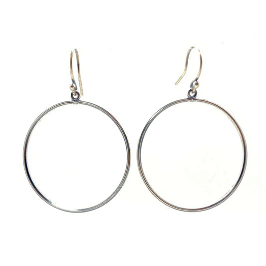 New Moon Hoop Earrings in Sterling Silver | Moon Phase Earrings
