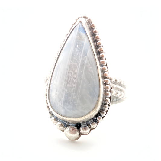 Rainbow Moonstone Ring in Sterling Silver, Size 8