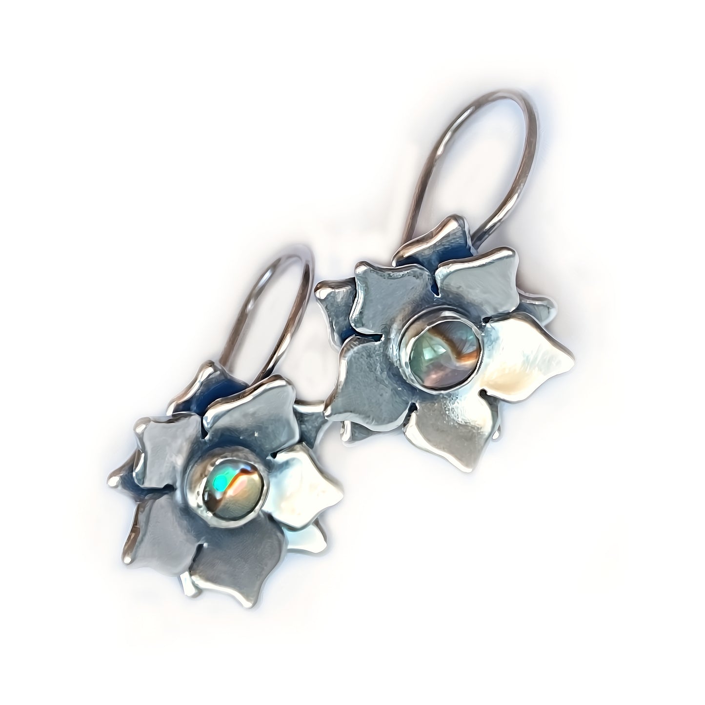 Flower Earrings in Sterling Silver with Your Choice of Gemstone