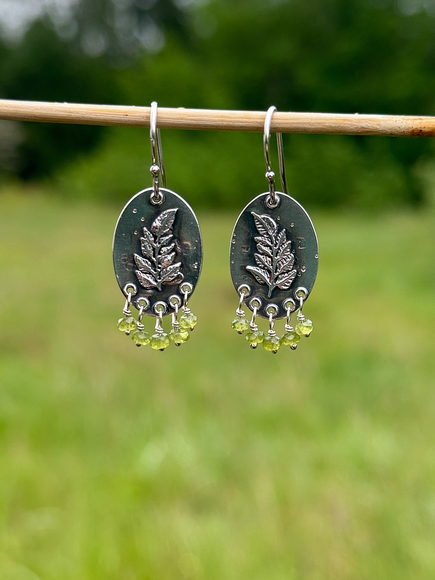 Vesuvianite Fern Earrings