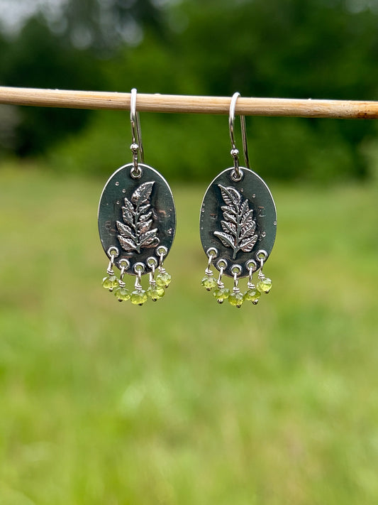 Vesuvianite Fern Earrings