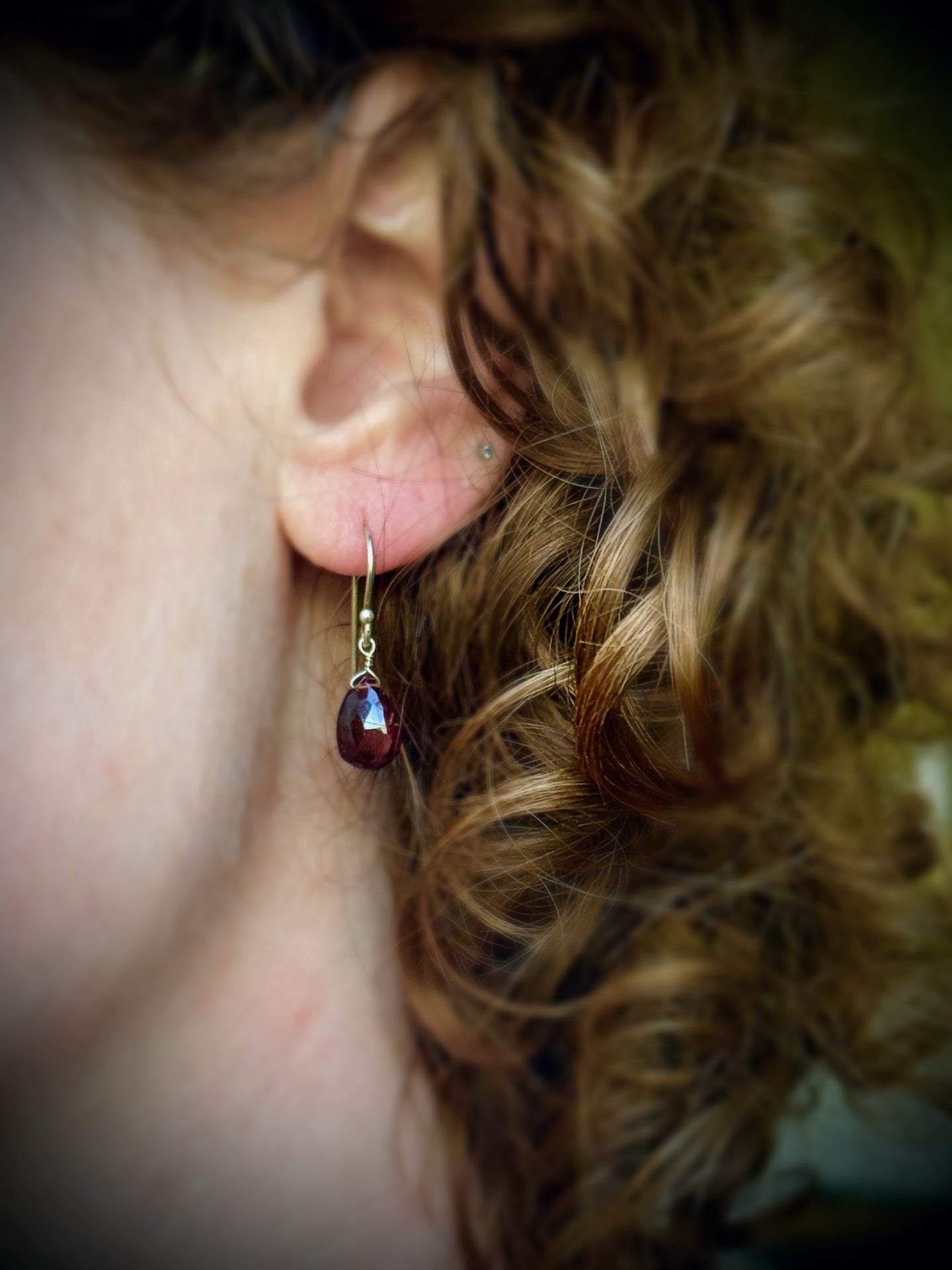 Garnet Drop Earrings