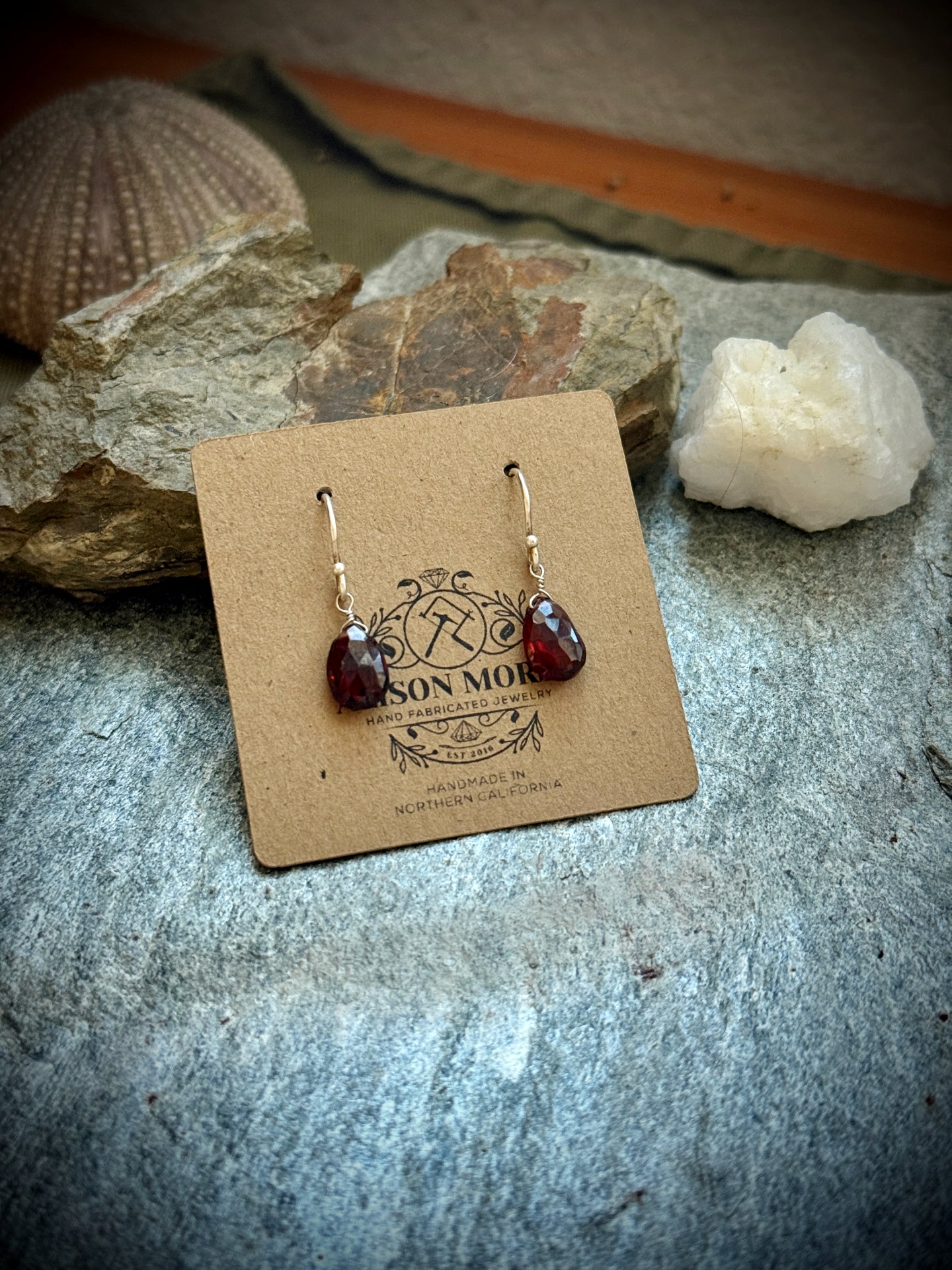 Garnet Drop Earrings