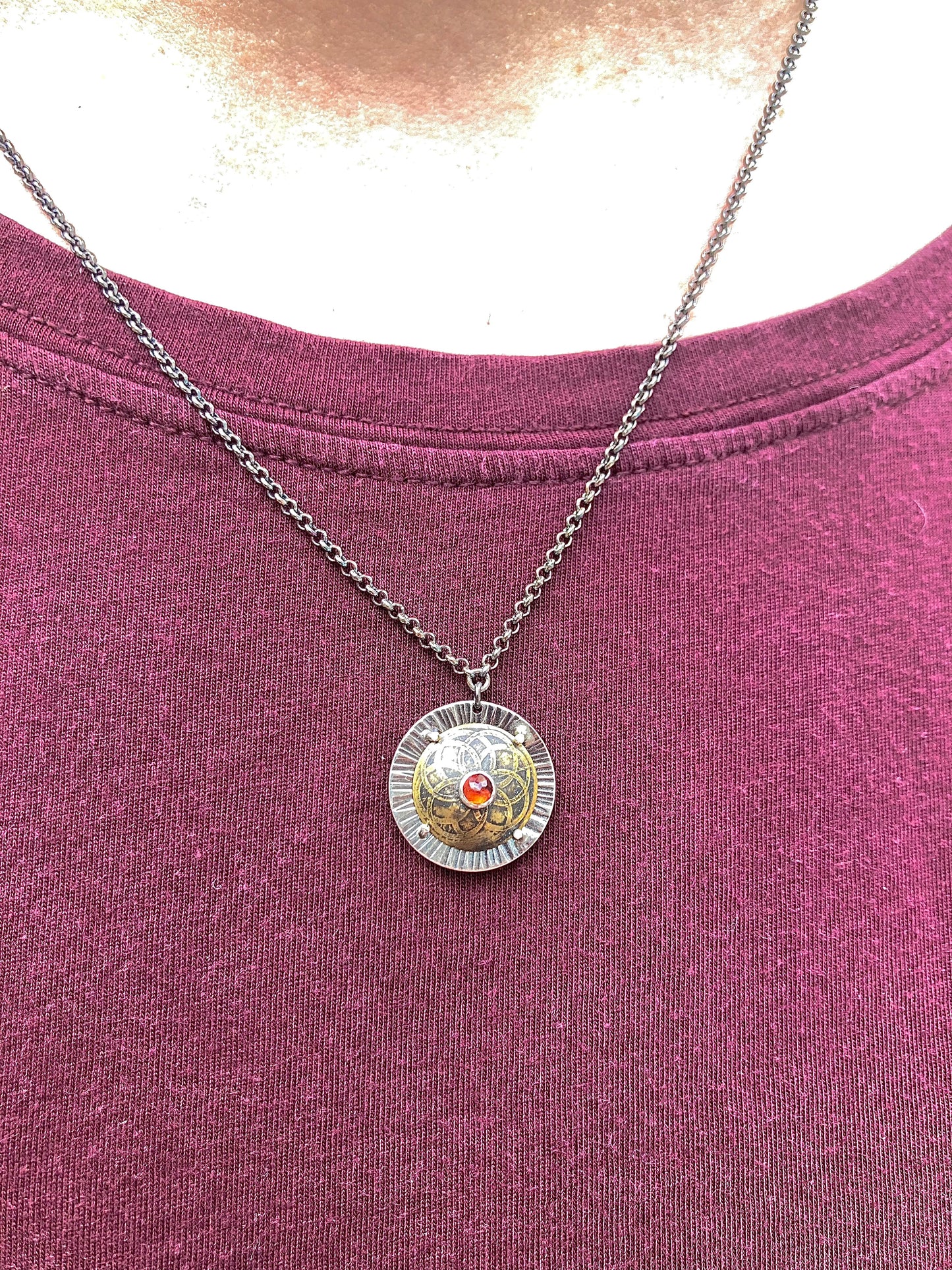 Small Shield Necklace with Your Choice of Gemstone