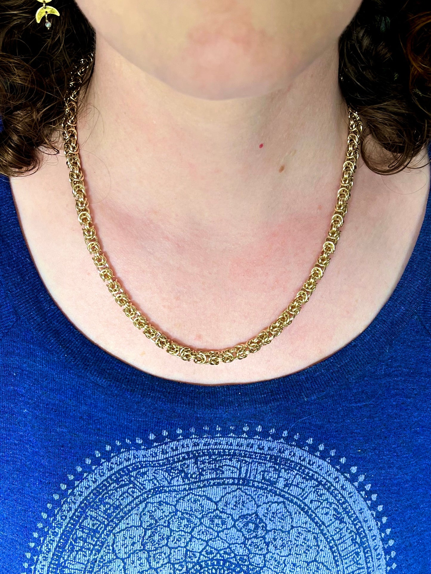 Byzantine Chainmaille Necklace in 14K Gold Fill