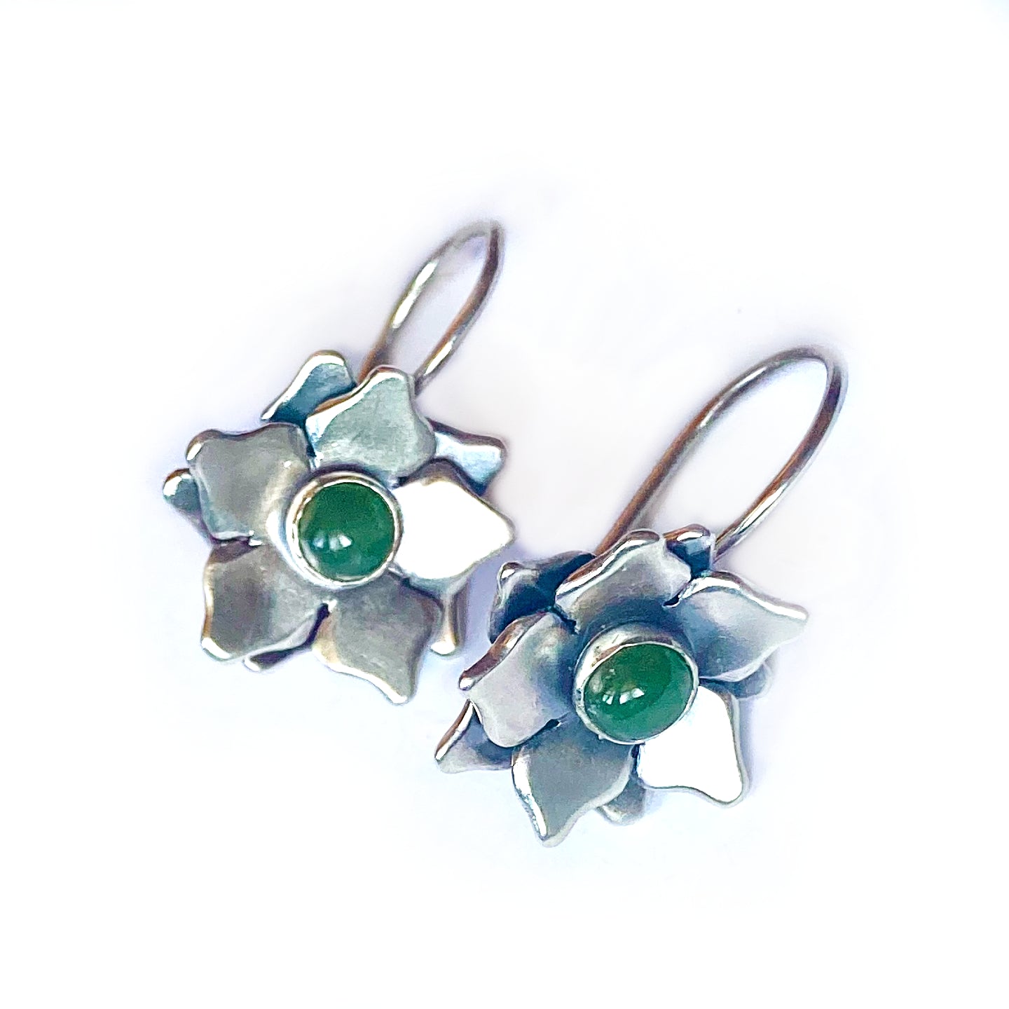 Flower Earrings in Sterling Silver with Your Choice of Gemstone