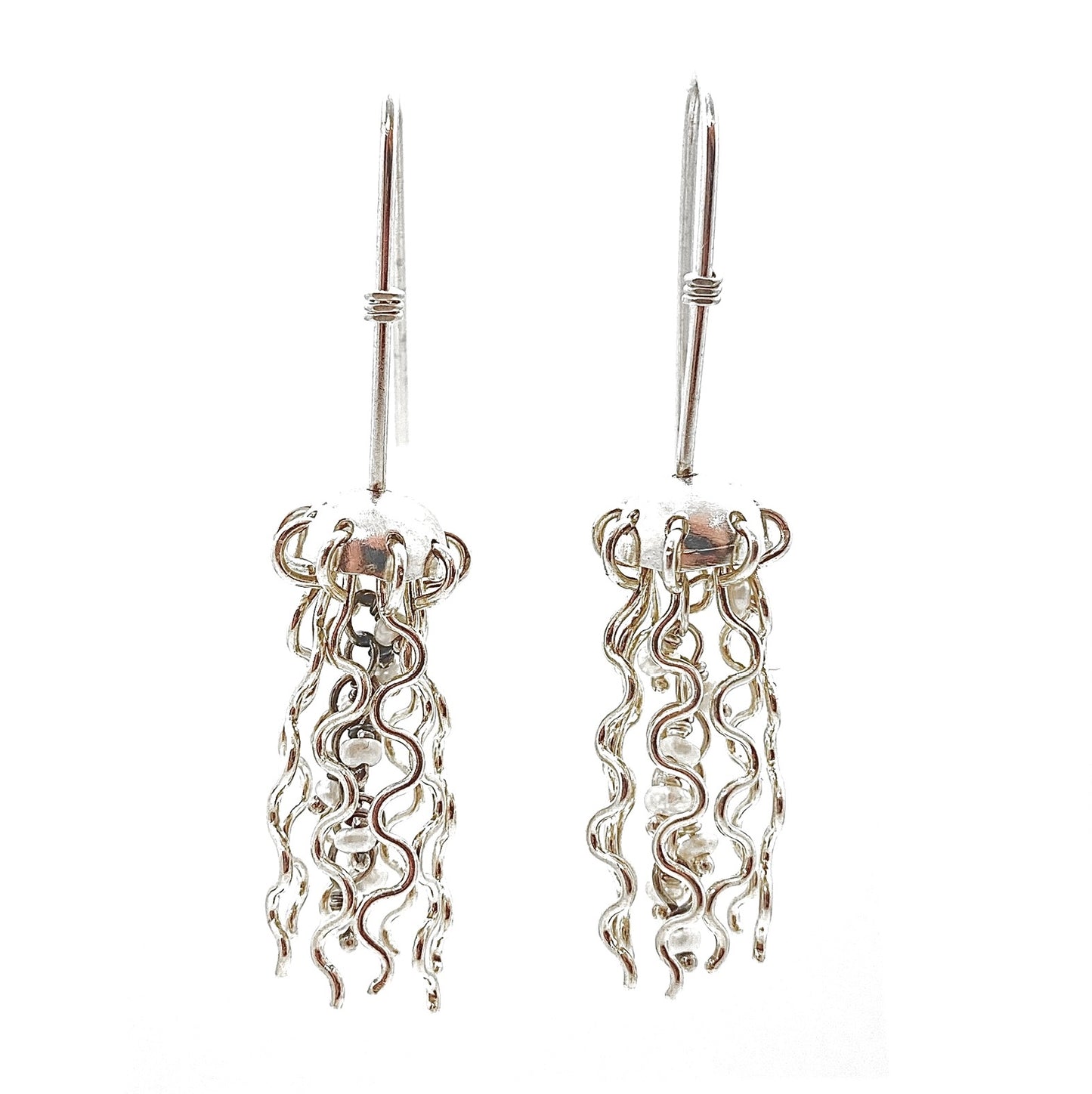 Mini Jellyfish Earrings in Sterling Silver