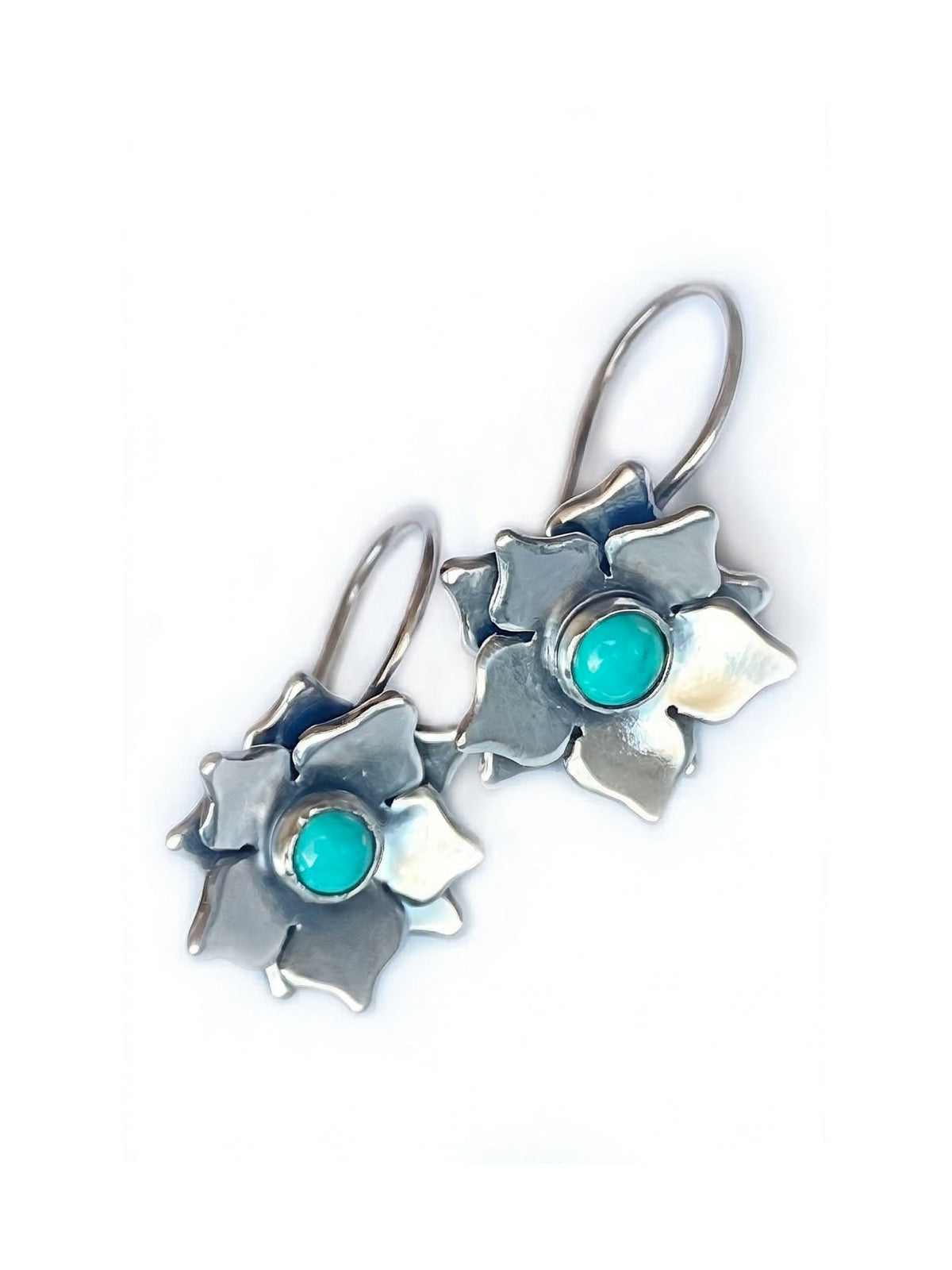 Flower Earrings in Sterling Silver with Your Choice of Gemstone