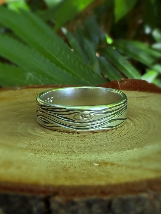 Wood Grain Band Ring | 6mm Wide