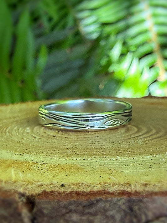 Wood Grain Band Ring | 4mm Wide