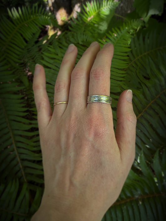 Wood Grain Band Ring | 6mm Wide