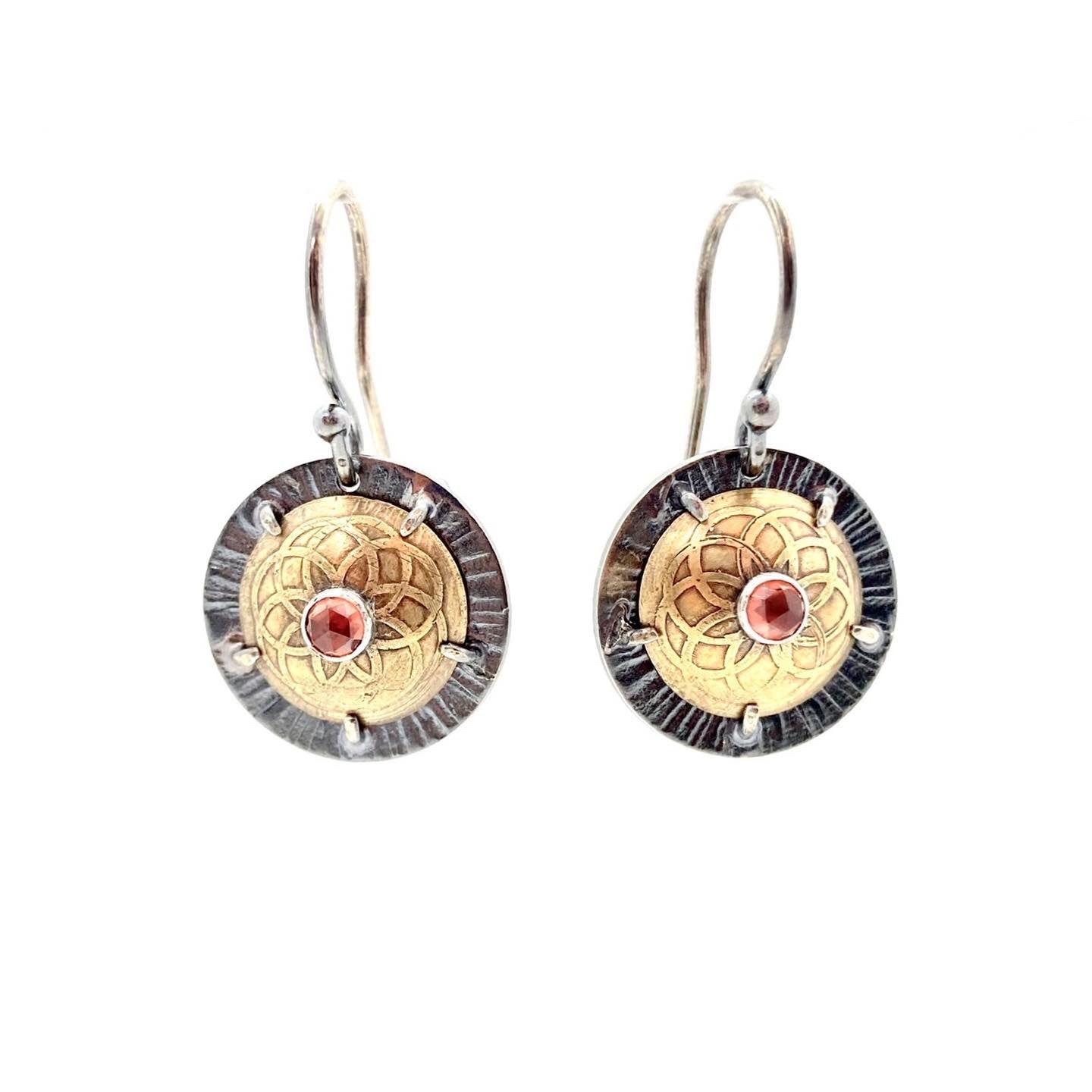 Small Shield Earrings with Your Choice of Gemstone