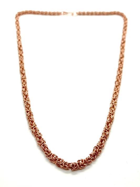 Delicate Byzantine Chainmaille Necklace in Copper